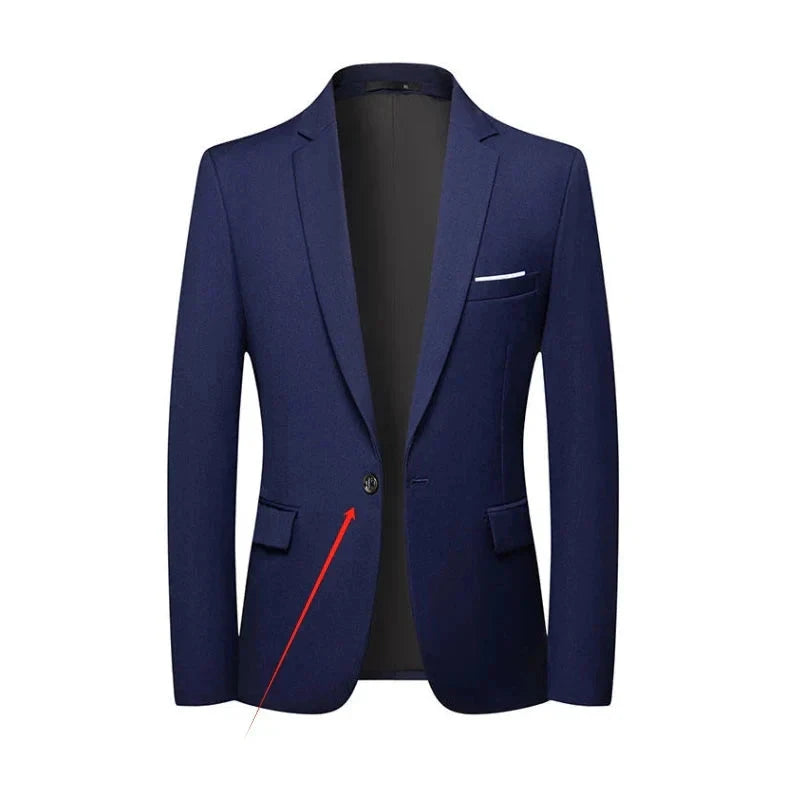 Blazer Masculino London TERNO008 G25 Sr Aflha Azul 1 Botão P