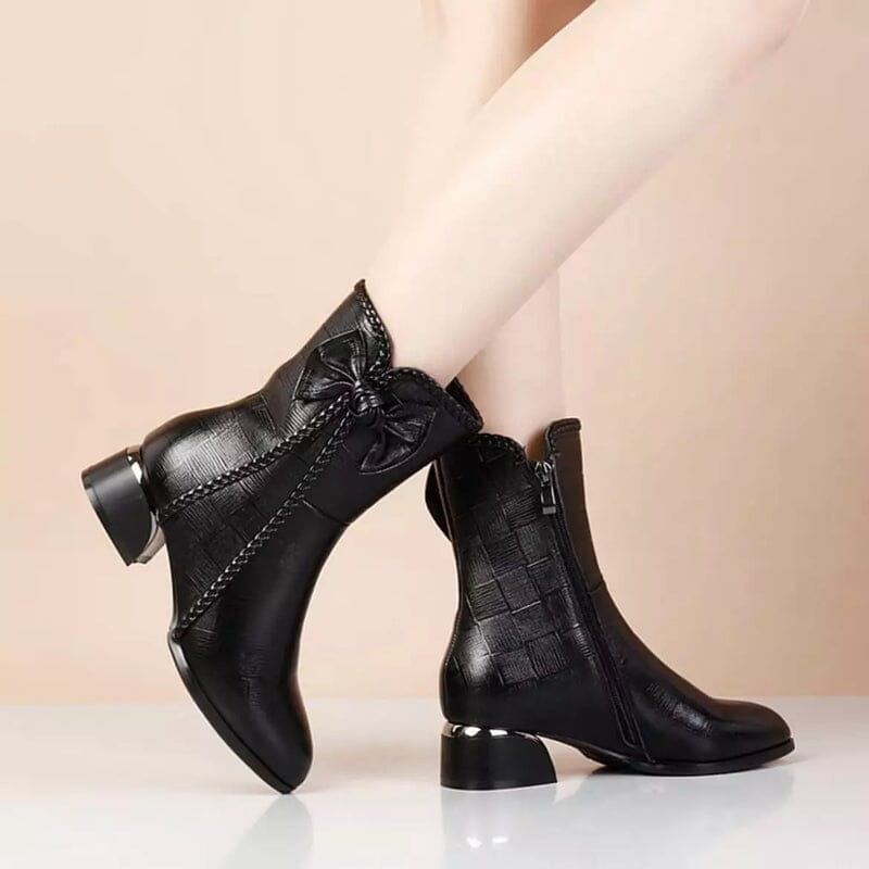 Bota Feminina de Couro Aveludada para Inverno - Winter Soft FEMININO - CALÇADOS - BOTA AVELUDADA 2 Dashui Preto 34