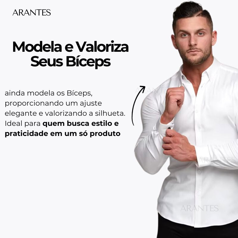 Compre 1 Leve 2 | Camisa Social Ultra Confort Anti amassados + Relogio de Brinde 131 A minha loja