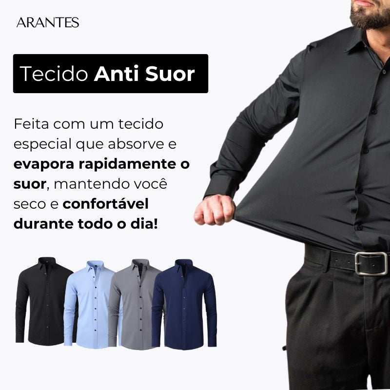 Compre 1 Leve 2 | Camisa Social Ultra Confort Anti amassados + Relogio de Brinde 131 A minha loja