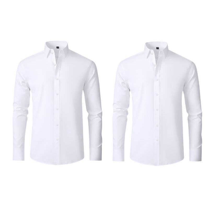 Compre 1 Leve 2 | Camisa Social Ultra Confort Anti amassados + Relogio de Brinde 131 A minha loja Branca e Branca P