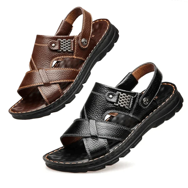 Sandália Ortopédica em Couro Legítimo Calçados (Sandália Masculina 6) Dm Stores