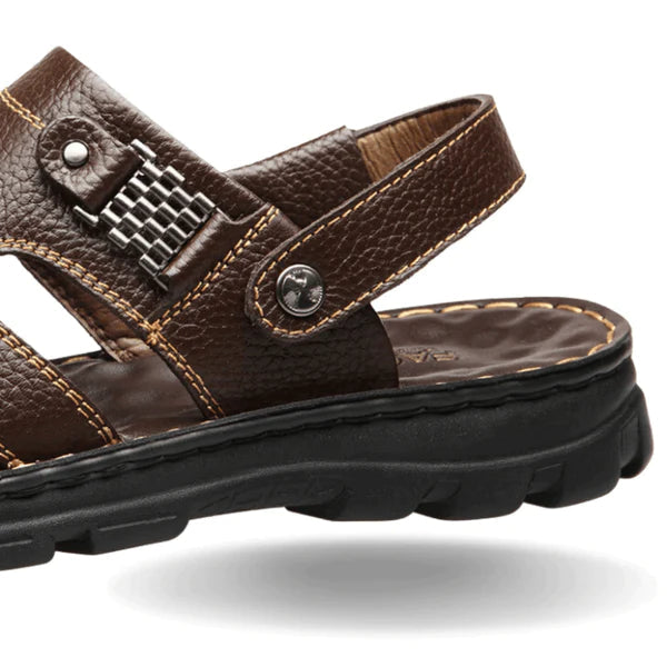 Sandália Ortopédica em Couro Legítimo Calçados (Sandália Masculina 6) Dm Stores