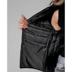 Jaqueta Feminina Puffer Impermeável com Capuz Removível