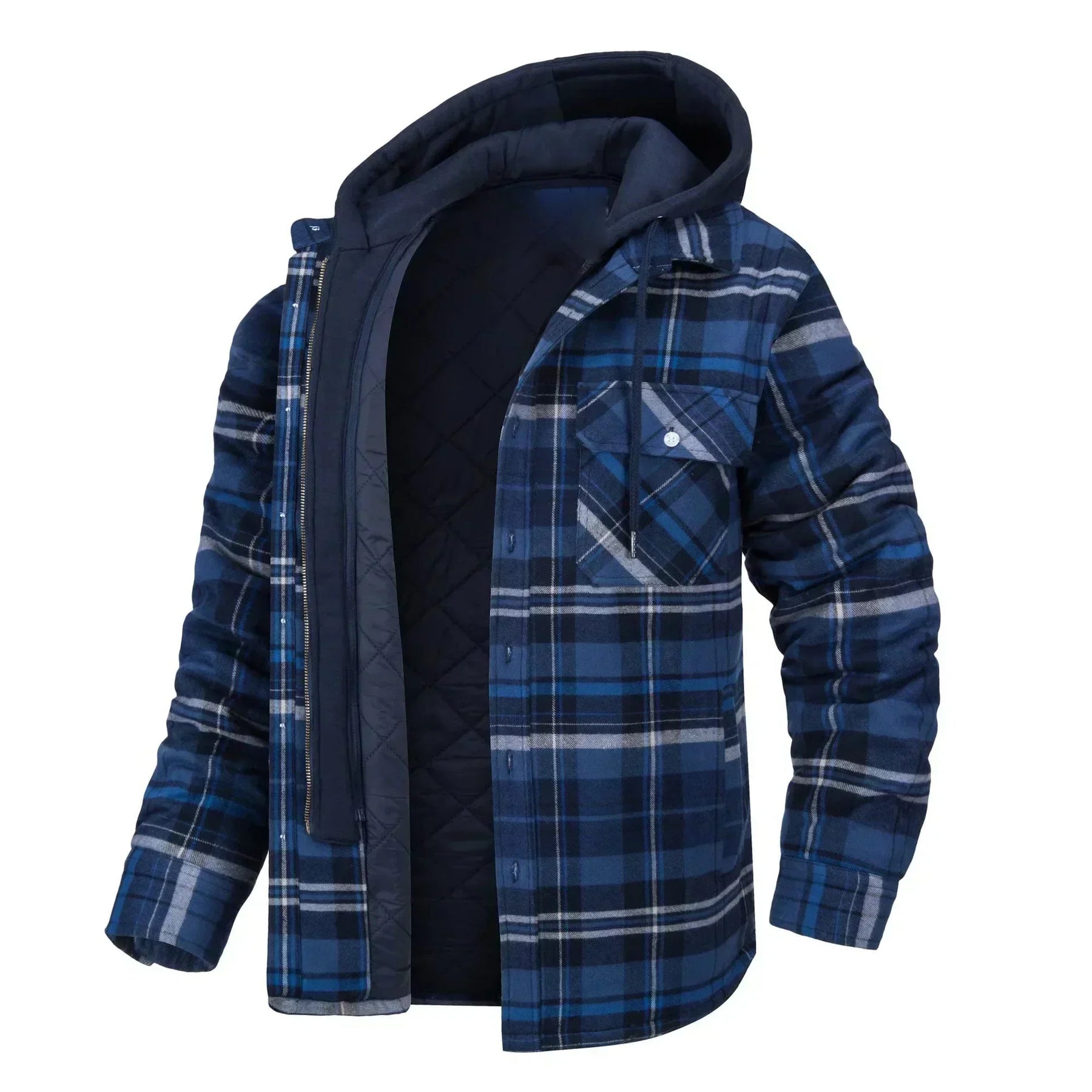 Casaco Masculino Quadriculado Para Inverno com Capuz Forro de Algodão - (Promoção de Inverno 2026)