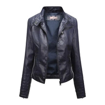 Jaqueta Feminina Slim Black Luxe com Gola Alta Estilo Motociclista - (Promoção de Inverno 2026)