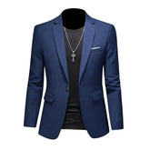Blazer Masculino Esporte Fino Liso TERNO006 G4 Sr Aflha Azul marinho P 