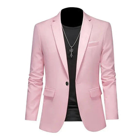 Blazer Masculino Esporte Fino Liso TERNO006 G4 Sr Aflha Rosa claro P 
