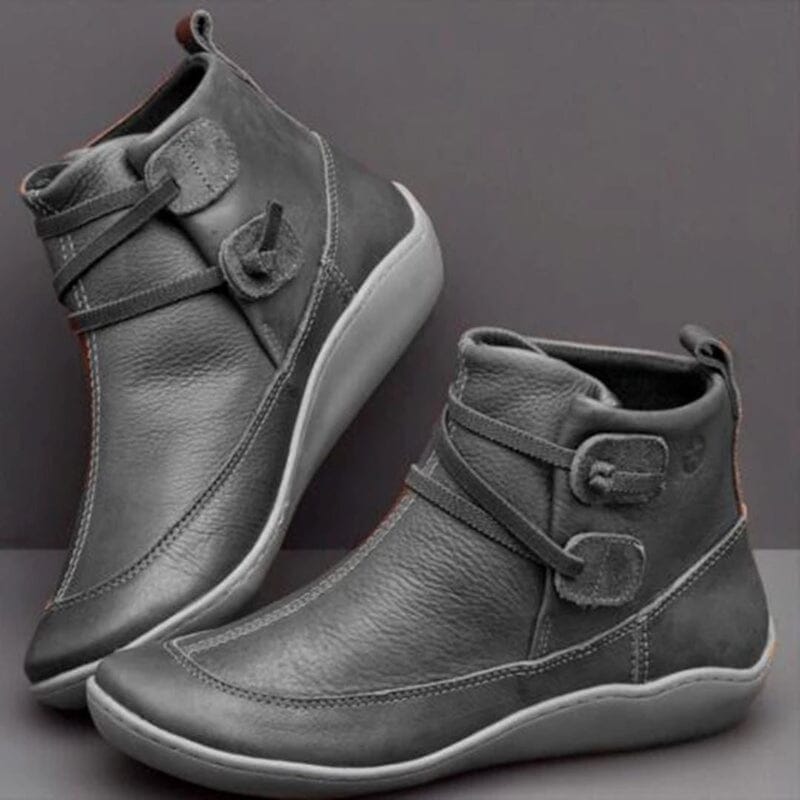 Bota Feminina de Couro FEMININO - CALÇADOS - BOTA 1 Dashui Cinza 35 