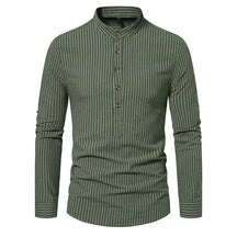 Camisa Masculina Gola Padre 100% Algodão CAMISA06 G2 Sr Alpha Verde Escuro P 