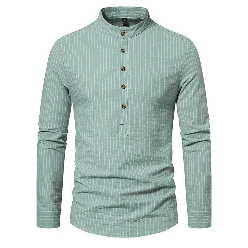 Camisa Masculina Gola Padre 100% Algodão CAMISA06 G2 Sr Alpha Verde P 