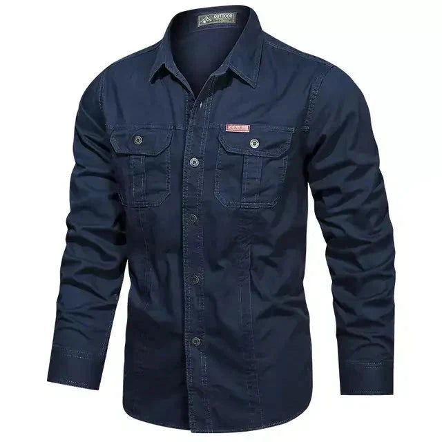 Camisa Masculina Manga Longa Militar Camisa Manga Longa Masculina Militar Sr Alpha Azul P 