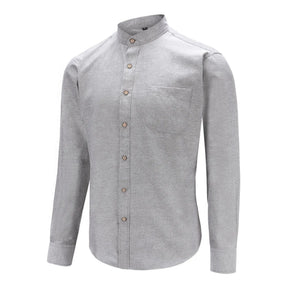 Camisa Social Masculina Gola Padre CAMISASOCICAL 001 Sr Alpha Cinza P 
