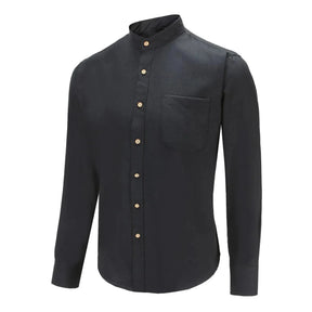 Camisa Social Masculina Gola Padre CAMISASOCICAL 001 Sr Alpha Preto P 