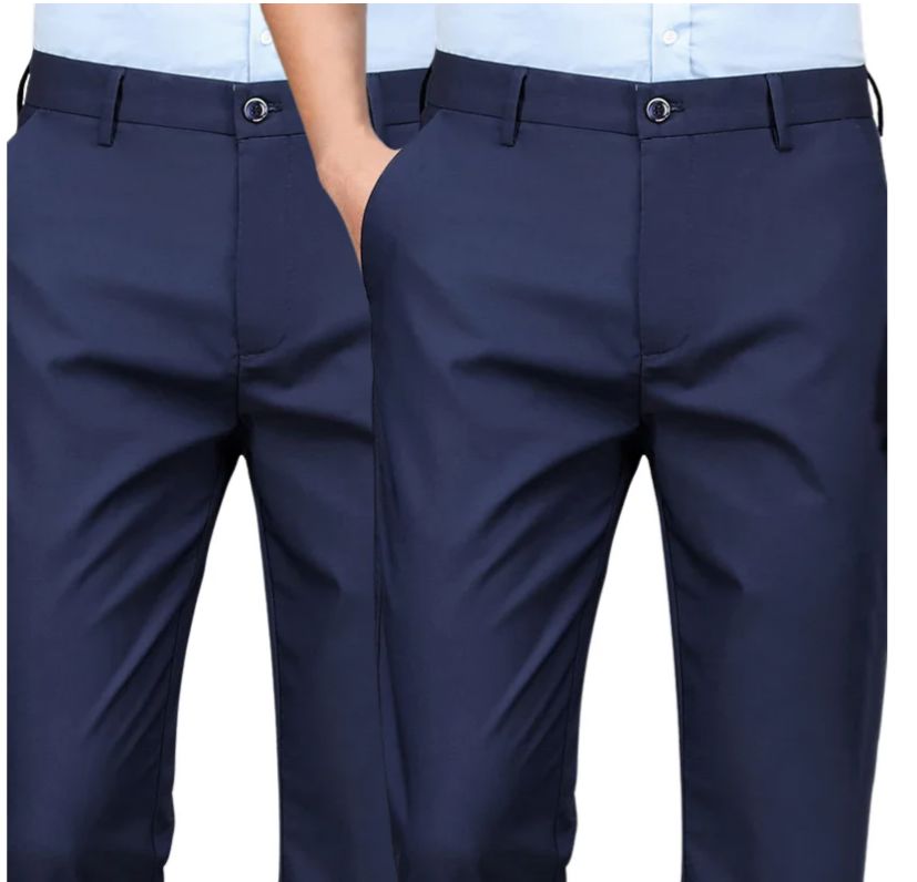 COMPRE 1 E LEVE 2 | Calça Social Clássica Alfaiataria Gentleman 2024 + Brinde Cinto Social Couro MASCULINO - ROUPAS - CALÇA 10 Dm Stores Azul + Azul P (38) 