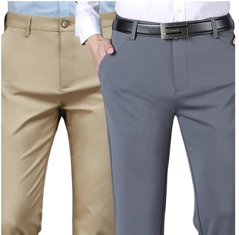 COMPRE 1 E LEVE 2 | Calça Social Clássica Alfaiataria Gentleman 2024 + Brinde Cinto Social Couro MASCULINO - ROUPAS - CALÇA 10 Dm Stores Cinza + Marrom P (38) 