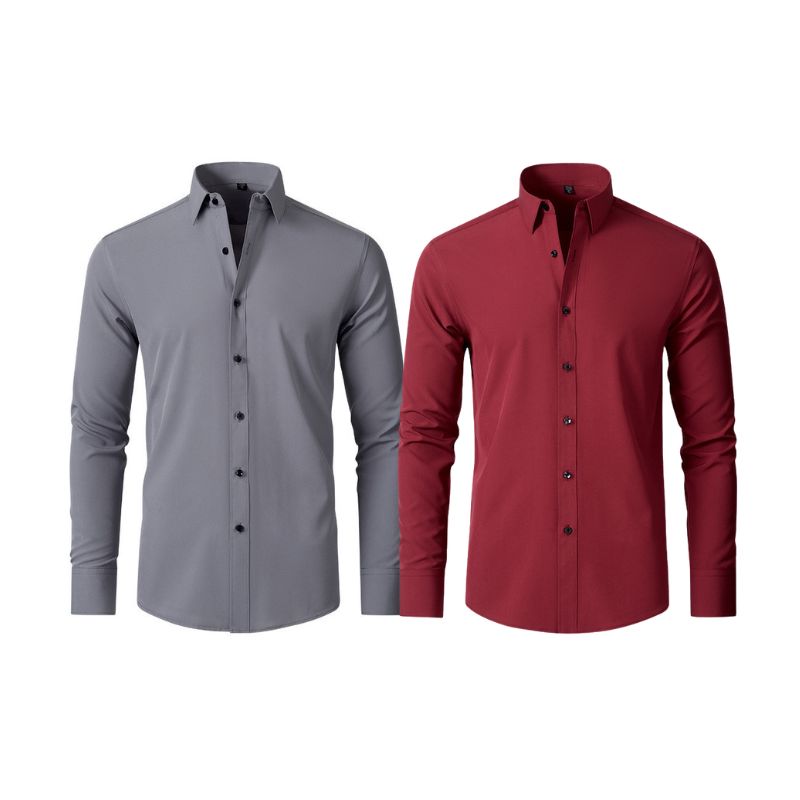 Compre 1 Leve 2 | Camisa Social Ultra Confort Anti amassados + Relogio de Brinde 131 A minha loja 