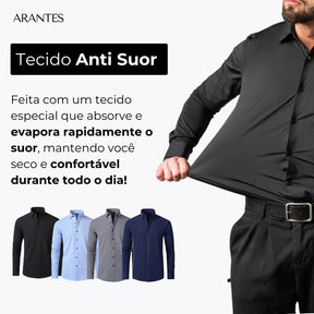Compre 1 Leve 2 | Camisa Social Ultra Confort Anti amassados + Relogio de Brinde 131 A minha loja 