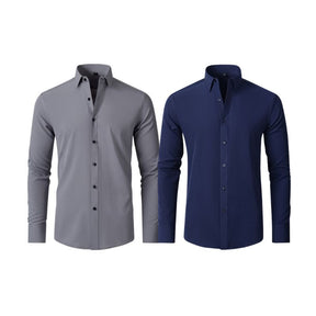 Compre 1 Leve 2 | Camisa Social Ultra Confort Anti amassados + Relogio de Brinde 131 A minha loja 