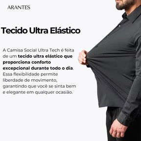 Compre 1 Leve 2 | Camisa Social Ultra Confort Anti amassados + Relogio de Brinde 131 A minha loja 