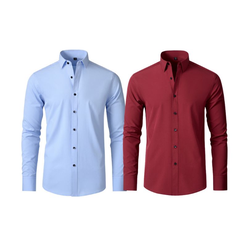 Compre 1 Leve 2 | Camisa Social Ultra Confort Anti amassados + Relogio de Brinde 131 A minha loja 