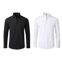 Compre 1 Leve 2 | Camisa Social Ultra Confort Anti amassados + Relogio de Brinde 131 A minha loja Preta e Branca P 