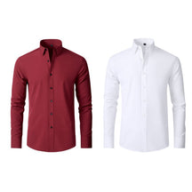 Compre 1 Leve 2 | Camisa Social Ultra Confort Anti amassados + Relogio de Brinde 131 A minha loja Vermelho e Branco P 