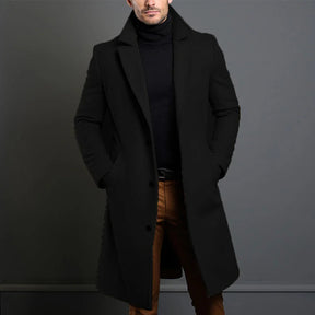 Sobretudo Masculino de Inverno em Mistura de Lã – Estilo Sofisticado