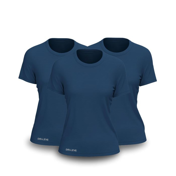 Kit 3 Camisetas Tecnológicas Femininas FitneSmart - Anti Suor FEMININO - ROUPAS - CAMISETA 3 Dm Stores 3 Azul P 