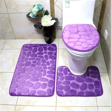 Kit 3 Tapetes para Banheiro Absorvente Casa (Kit Tapete 1) Dm Stores Roxo 