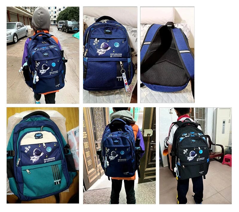 Kit Mochila Escolar Astronauta Ortopédica com Lancheira e Estojo Infantil (Kit Escolar 3) Dm Stores 