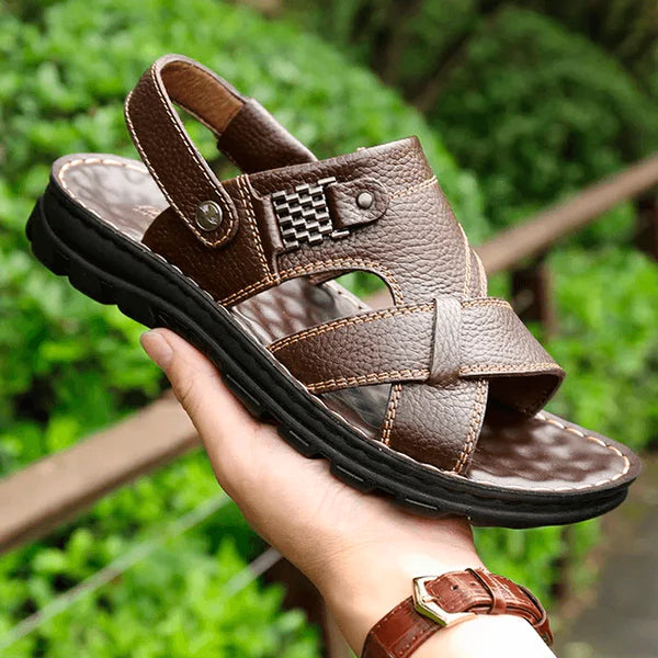 Sandália Ortopédica em Couro Legítimo Calçados (Sandália Masculina 6) Dm Stores 