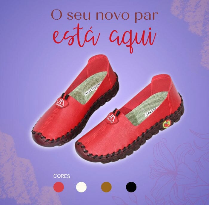 Sapatilha Delicatta Ortopédica - Em Couro FEMININO - CALÇADOS - SAPATILHA 1 Dm Stores 