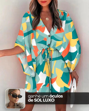 Vestido Kimono Acinturado Patrícia + Brinde Exclusivo Roupas (Vestido 7) Dm Stores P Estampa 6 