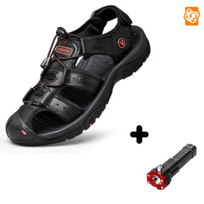 Sandália Adventure Premium Antiderrapante + Brinde Exclusivo Calçados (Sandália Masculina 3) Dm Stores Preto 37 Lanterna Tática 4 em 1